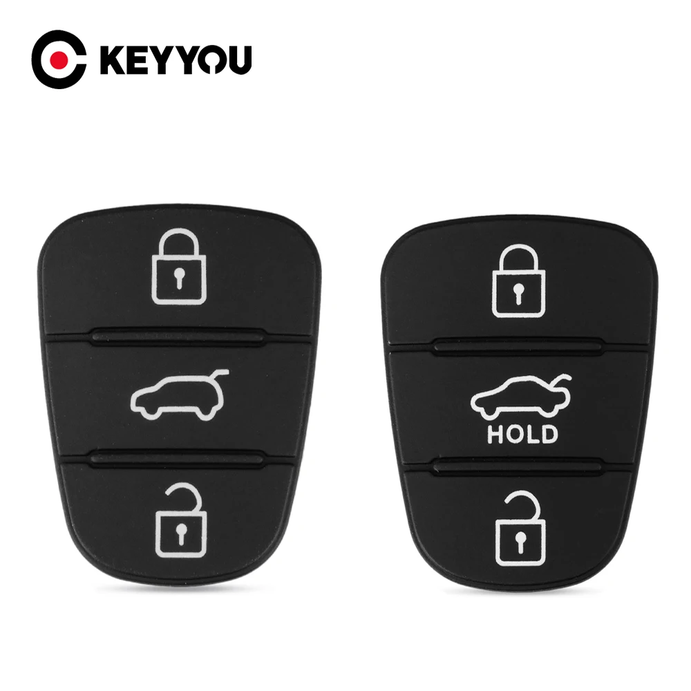 KEYYOU Key Fob Case Rubber Pad For Hyundai IX35 I30 Tucson l10 l20 l30 Kia Rio Accent K2 K5 Sportage Flip 3 Buttons | Автомобили и