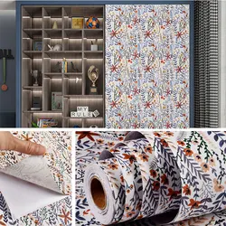 Self-Adhesive Wallpaper Floral Pattern Decorative Contact Film Peel and Stick DIY Furniture Renovation Living Room Wall Stickers
