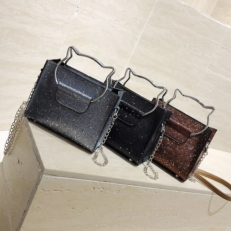 

New Style Spring Hand Bag Korean-style CHIC Chain Sequin Different Size Bags Versatile Shoulder Oblique Bag High Grade