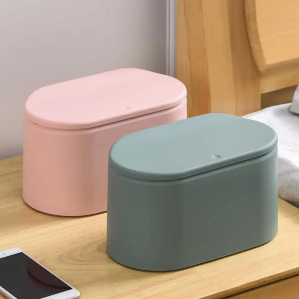

Mini Desktop Trash Can Table Top Press Garbage Can Durable Removable Bucket Container For Garbage Containers