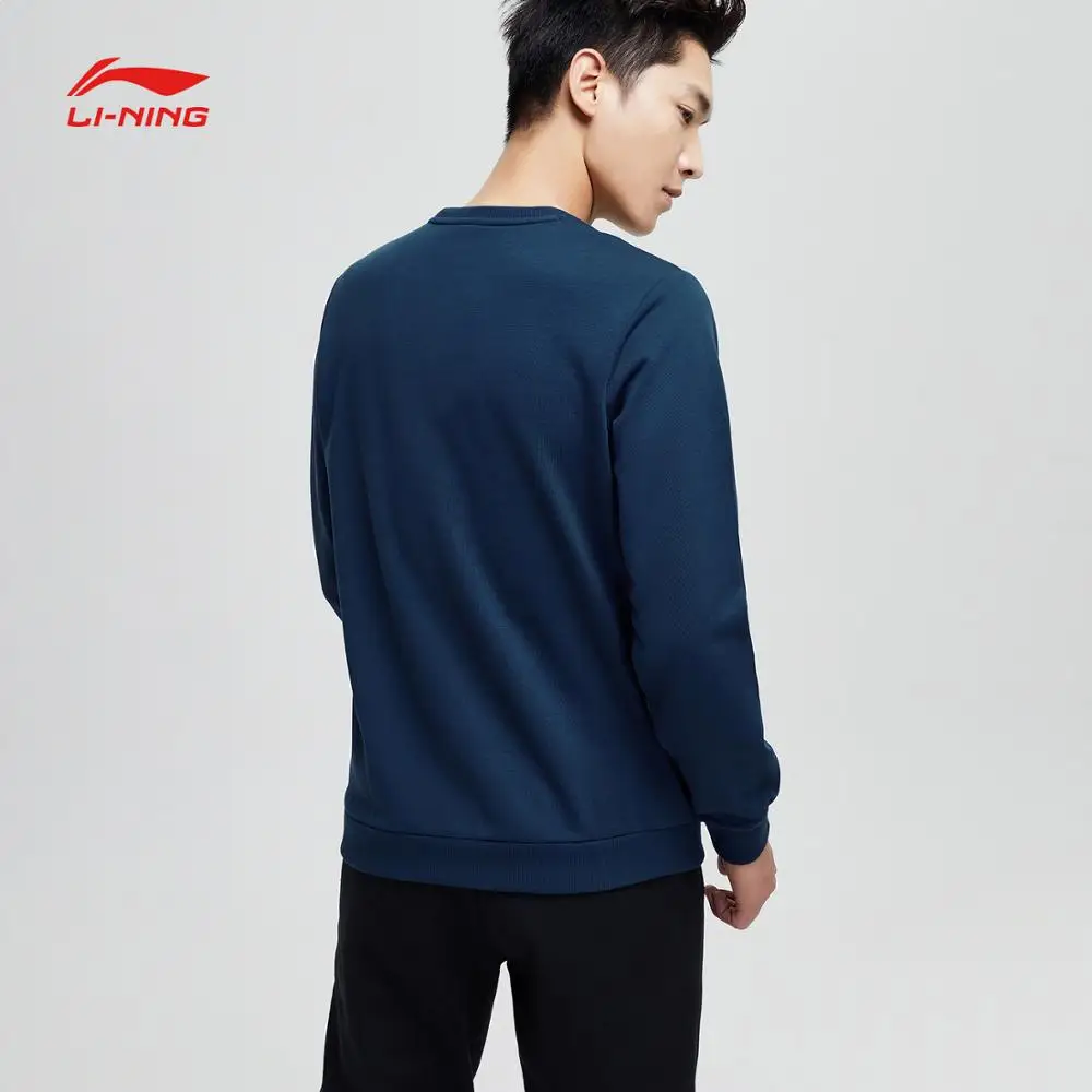 Li Ning мужской тренировочный свитер теплый комфортный обычный крой 69% хлопок 31%