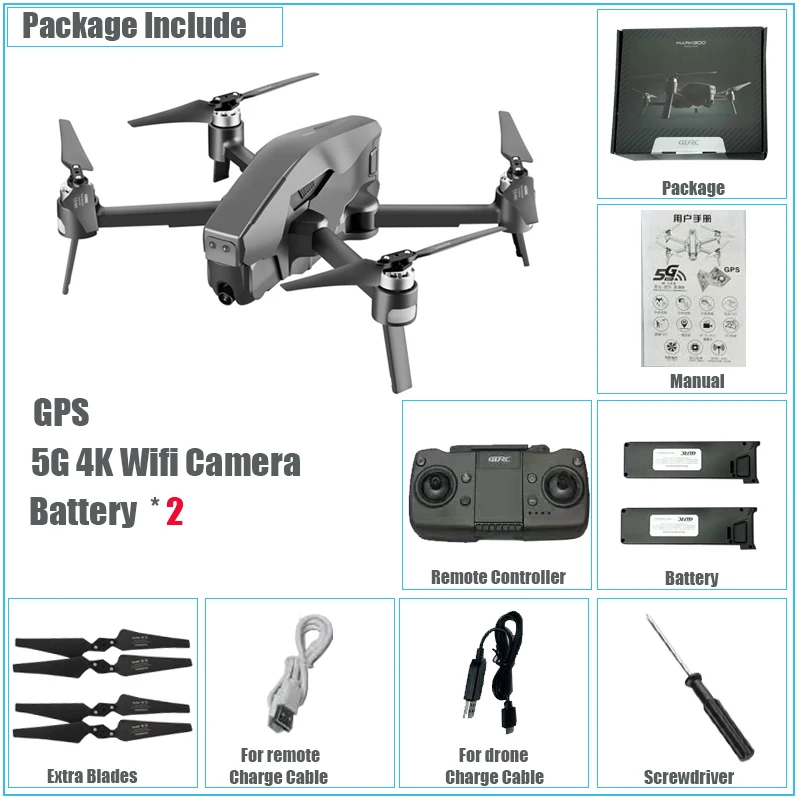 Профессиональный gps Дрон 4K HD 5G Wifi FPV камера Квадрокоптер складной рычаг бесщеточный мотор от вертолета игрушки оптическая двойная камера Дрон - Цвет: 4K GPS 2 Battery