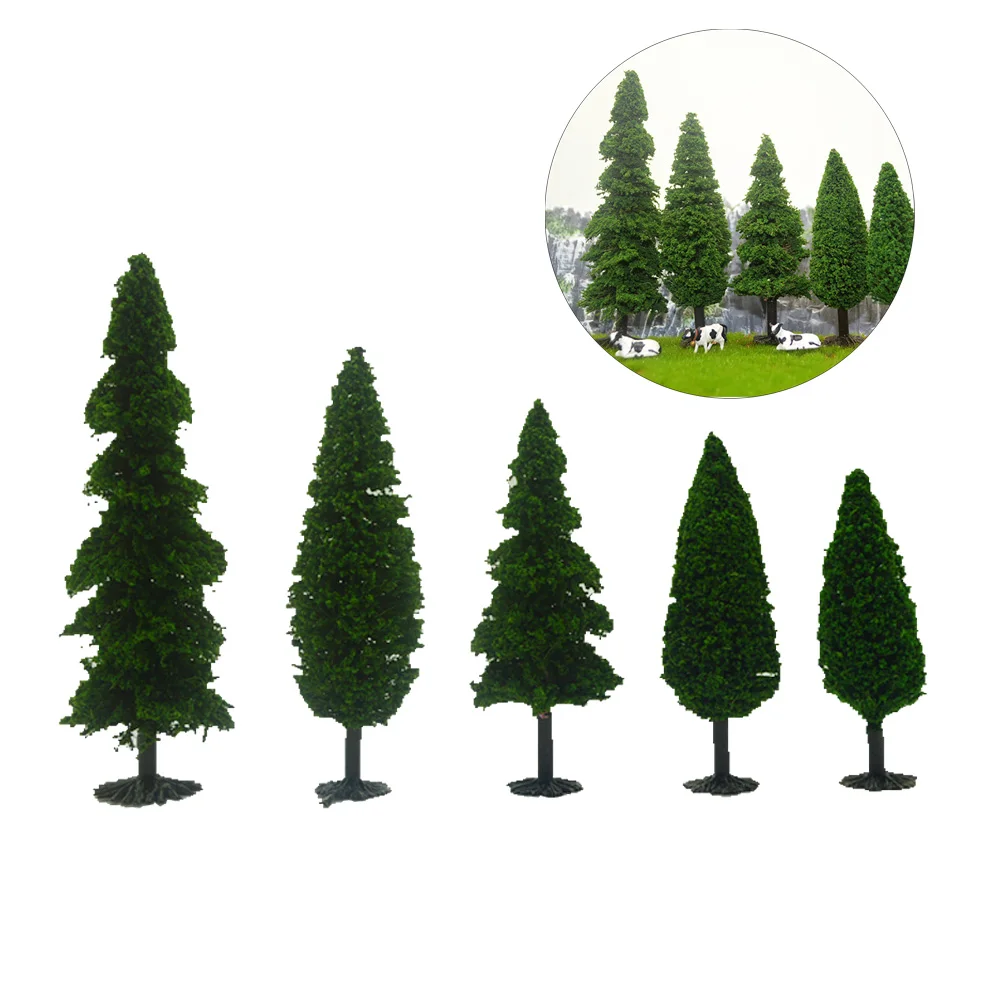 

10PCS Archeitecture Finished Sandtable Model Trees For HO O N Z Scale Landscape Train Railway Multi-height Diorama Plastic Gree