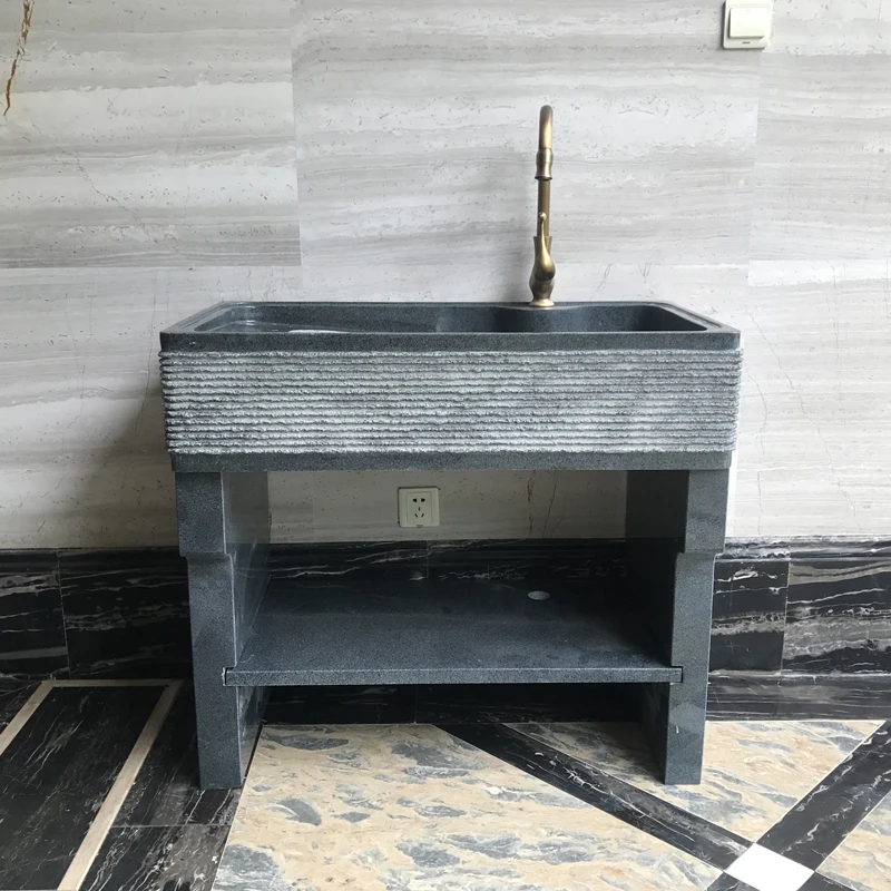 Outdoor Marble Laundry Tub with Washboard Integrated Outdoor Whole