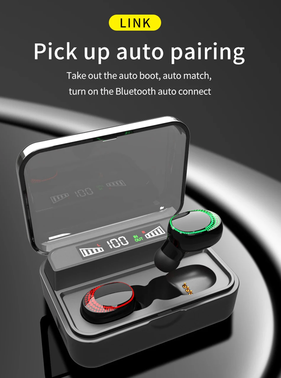 S590 TWS Wireless Headphones LED Display Touch Bluetooth 5 0 Earphone 3D Stereo Gaming Sport Headset Earbuds For Iphone Xiaomi