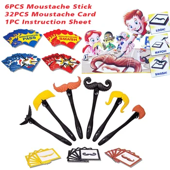 

Plastic Funny Classic Moustache Smash Family Spin Master Games Parent Child Kids Toy Party Early Learning Pass Card 3-6 Player