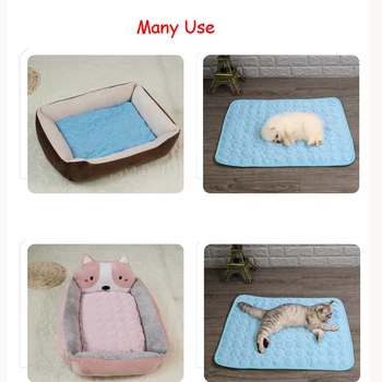 

Cooling Pet Mattress for Cats Dogs Solid Dog Bed Mats Ice Silk Sofa Seat Cover Sleeping Playen House for Small Big Dogs