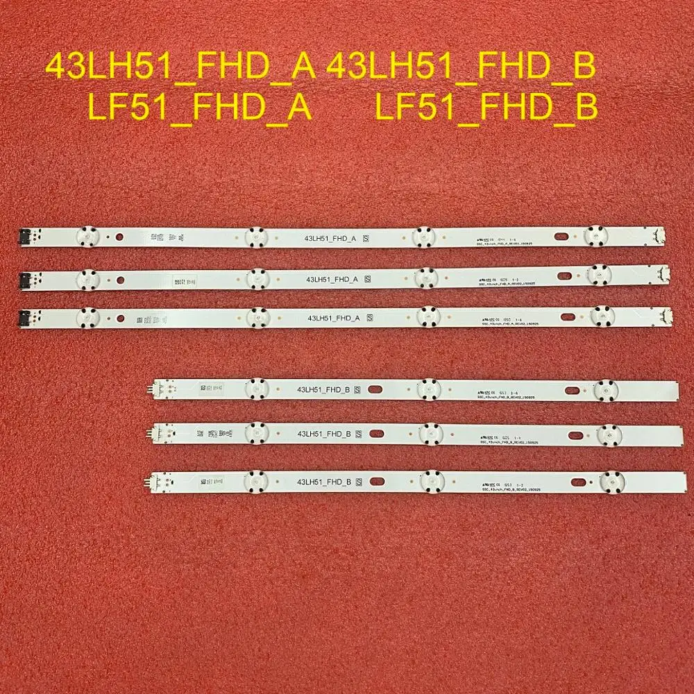 10 комплектов = 60 шт. светодиодный фонарь для LG 43LF510V 43LF5100 43LH5100 43LH5700 LF51_FHD_A B 43LH51_FHD_A
