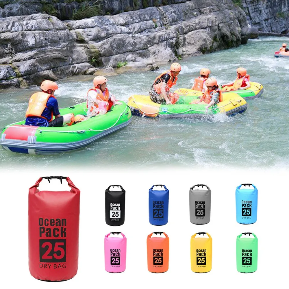 For Canoe Floating Boating Kayaking Camping Dry Bag Sack 25L PVC Waterproof Fabric Backpack #5R20 (11)