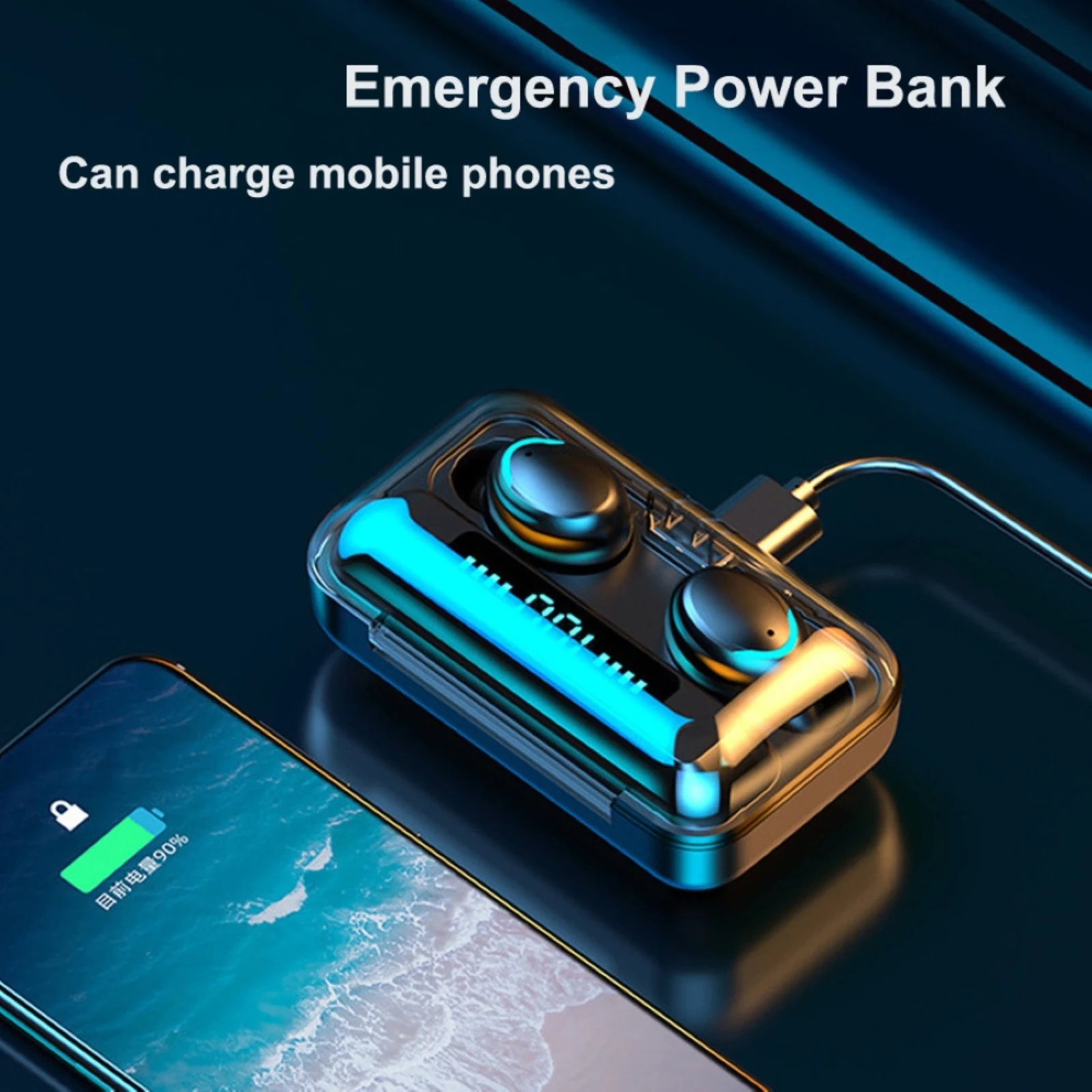 Portable Smart Charge Earphone 20 20000Hz DC 5V F9 5C TWS Bluetooth 5 0 Rechargeable Smart Wireless Earphones with Mic