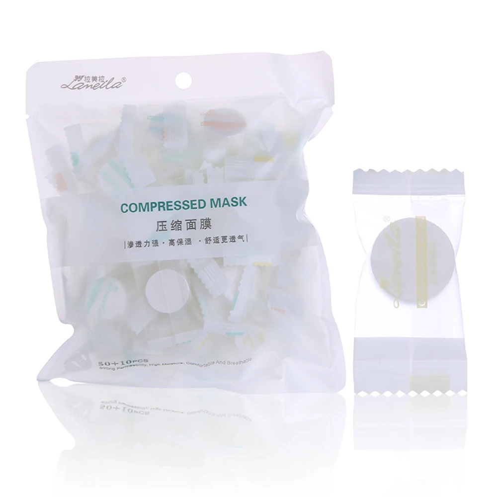 

60PCS/Set Disposable Wrapped Masks Women Girls Facial Cotton Compressed Thin Section Mask Sheets Tablets for DIY Skin Care
