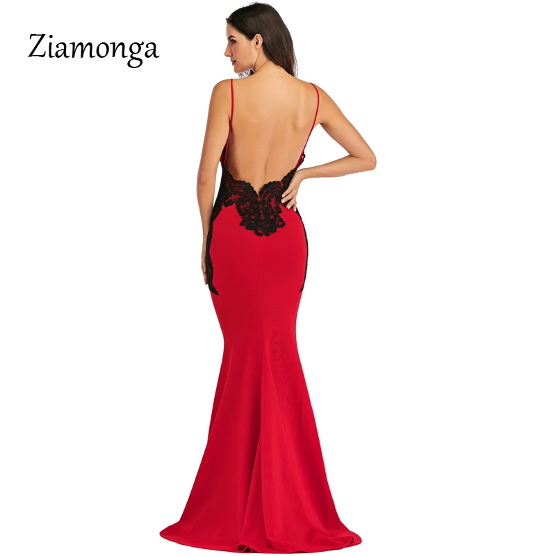 Ziamonga Vestidos, вечерние кружевные платья, женское сексуальное платье макси с открытой спиной, элегантное Клубное платье с v-образным вырезом,, Летнее Длинное Платье Макси, обтягивающие платья