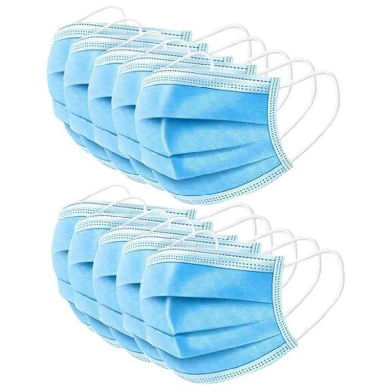 

10/50/100pcs Disposable Protective Mask 3 Layers Dustproof Facial Protective Cover Masks Maldehyde Prevent Bacteria Anti-virus
