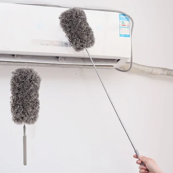 

Soft Microfiber Cleaning Duster Long Handle Adjustable Dust Cleaner Handle Feather Static Anti Magic Household Cleaning Tools