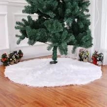 Пышная плюшевая Рождественская юбка с изображением дерева большого размера, белый ковер с деревом для дома, веселые рождественские вечерние украшения, юбка с деревом, 1 шт