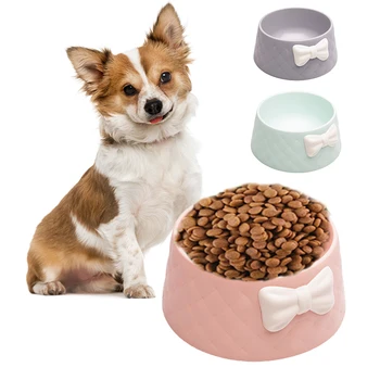 

Cats Feeding Food Bowls Pet Feeders Pet Dog Feerder Puppy Lovely Bowknot Decor Feeder Dish Water Bowl Dogs Pets Supplies #15