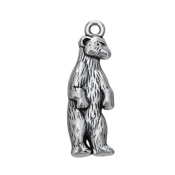 

10pcs Charms Standing Bear 10x31mm Antique Silver Color Pendant Standing Bear Charms For Jewelry Making Jewelry Findings