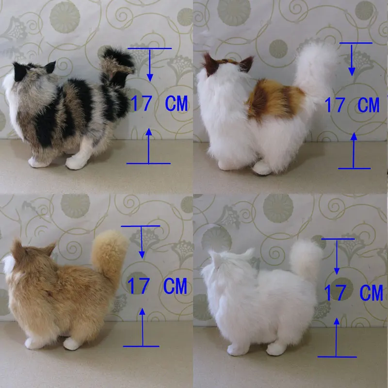Имитация кота плюшевые игрушки кукла Реалистичная меховая черная кошка реквизит