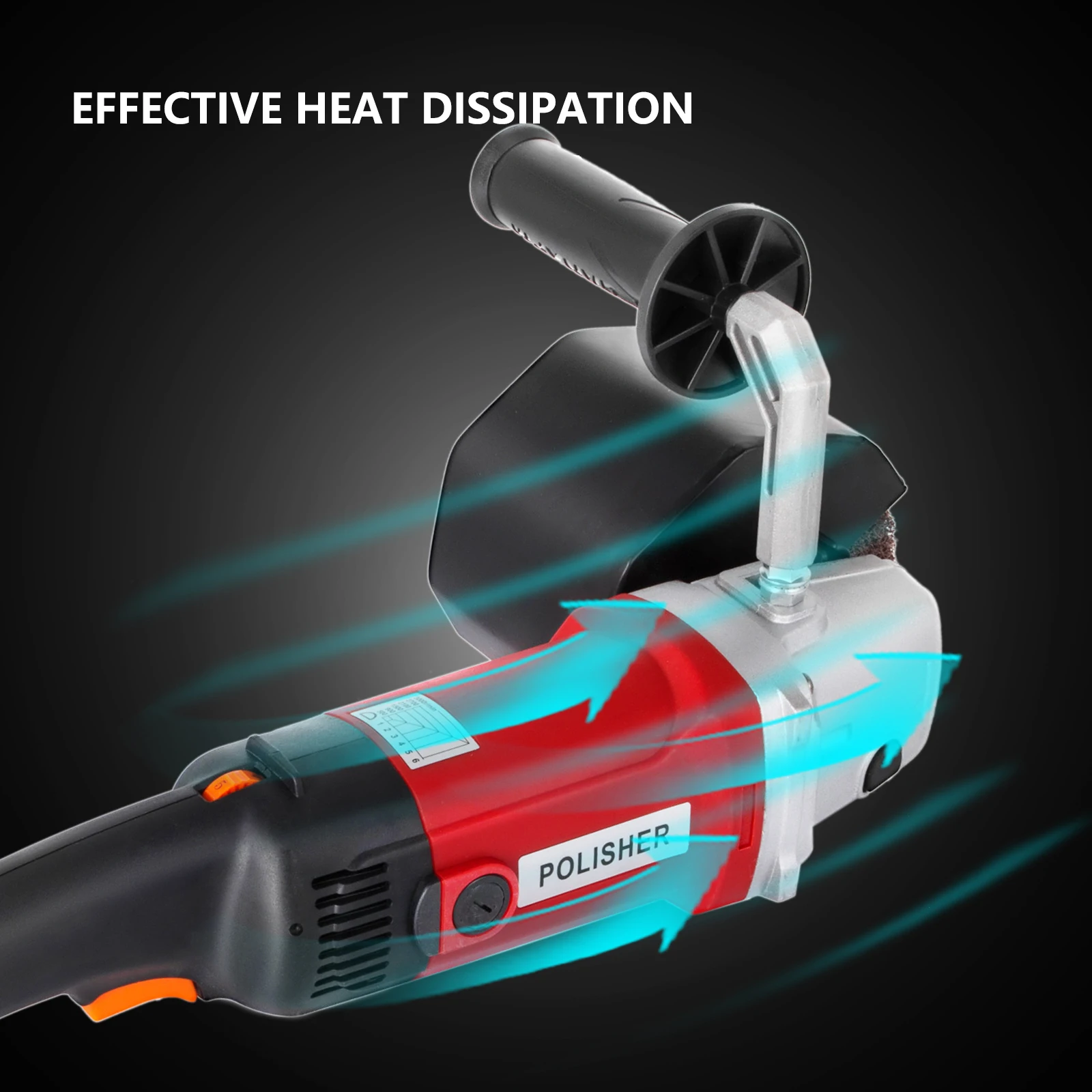 VEVOR 1200W 110V Corded Electric Burnishing Polishing Machine with 4 Wheels and 2 Carbon Brushes 3000RPM for Sanding Finishing electric polisher