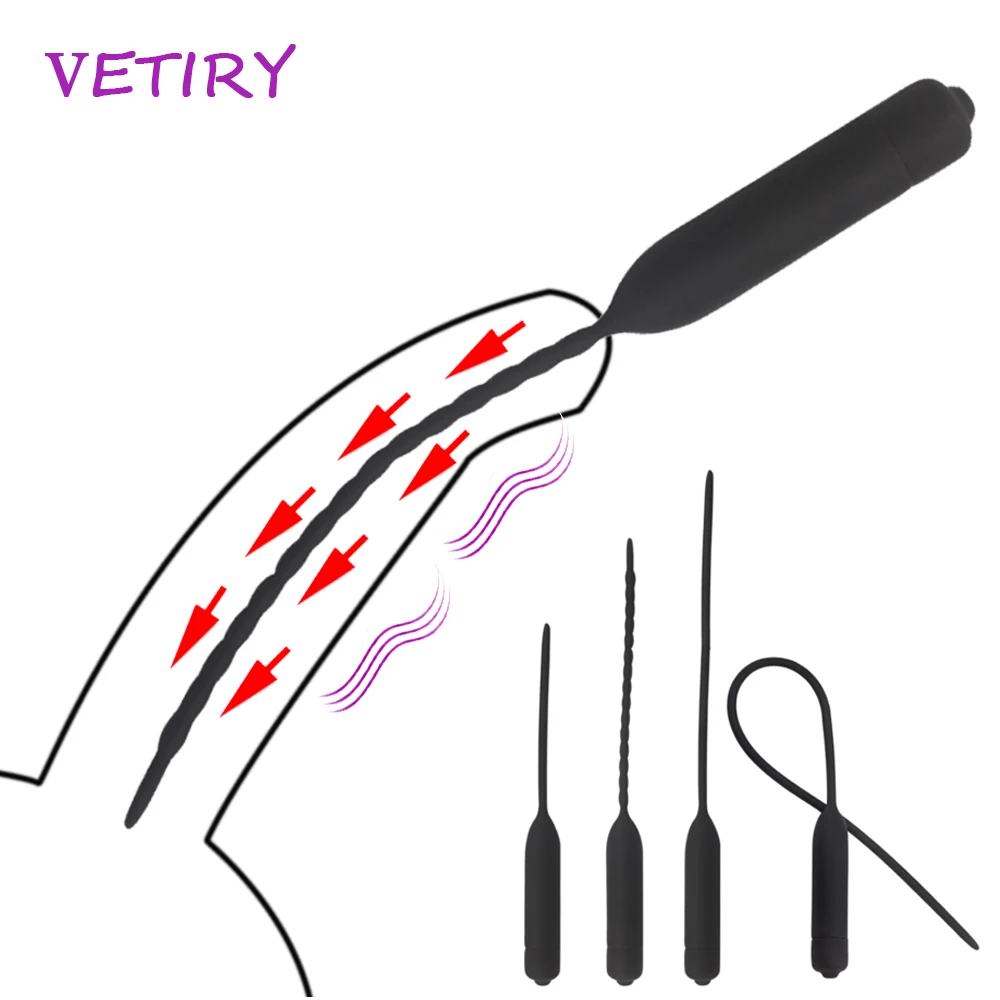 VETIRY Urethral Vibrator Catheter Penis Plug Sex Toys for Men Adult Vibrating Insert Urethra Sound Dilator | Красота и здоровье