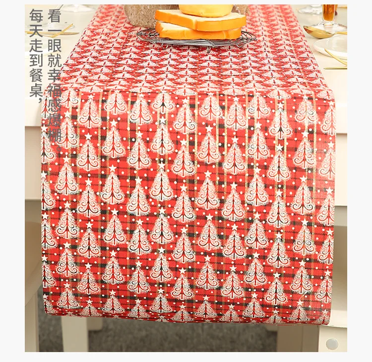 1PCS Christmas Party Decor Table Runner 270x28cm Christmas Large Table Cover Tablecloth Decoration Winter Holiday Snowflake