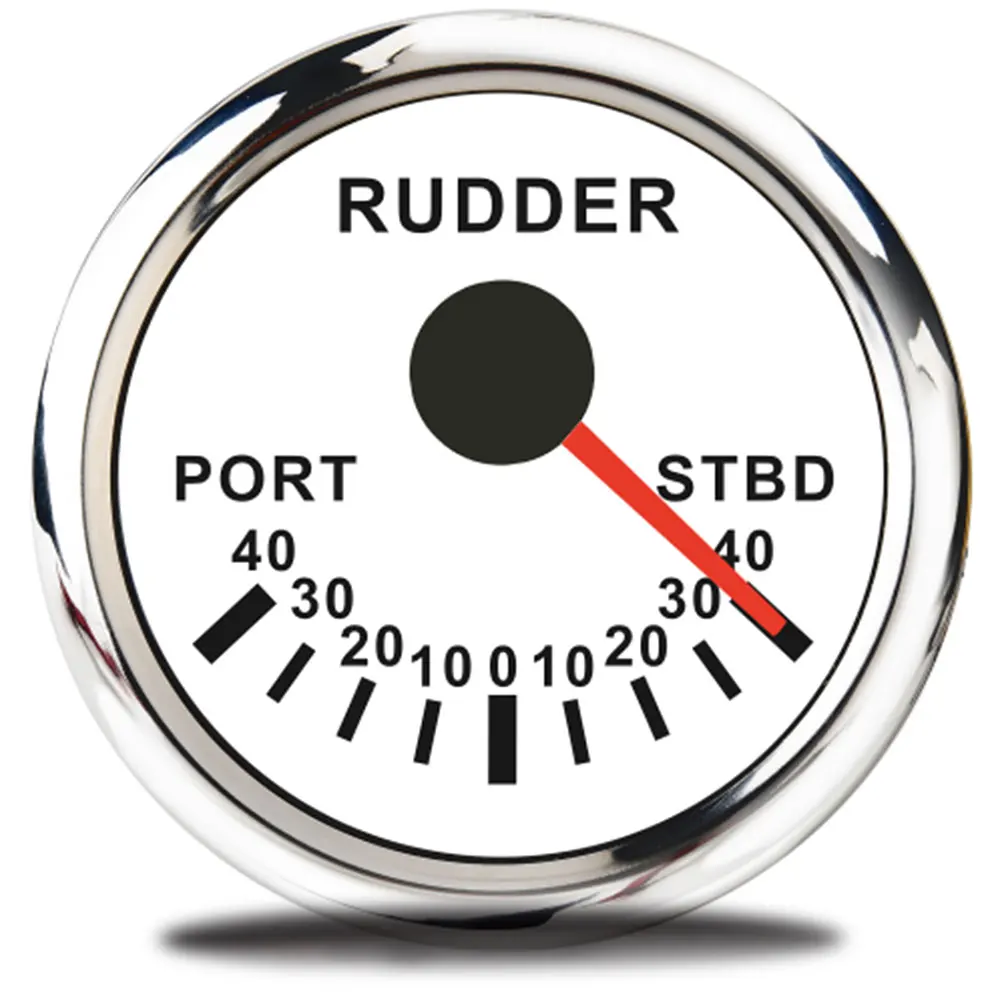 52mm Rudder Angle Indicator Gauge For 0-190 ohm Sail boat Rudder Angle Meter With Red Backlight Fit 12V~24V Rudder Angle Sensor