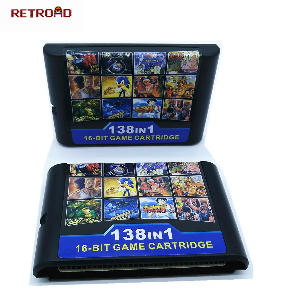 138 в 1 для 16 бит игровой Картридж для sega Genesis MegaDrive с улицей ярости 1 2 3 золотой топор 1 3 сила грома