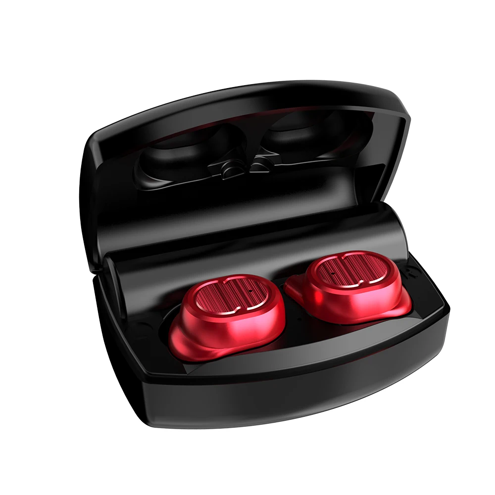 Водонепроницаемые наушники Nogou TWS-8 plus IPX5, беспроводная сенсорная гарнитура Bluetooth 5,0, мини наушники для бега с зарядным устройством емкостью 2200 мАч - Цвет: red