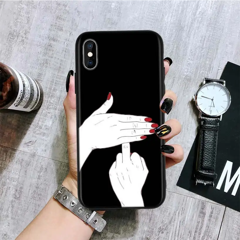 BA245-10 Черный чехол для телефона с рисунком среднего пальца для Apple IPhone 11 Pro XS MAX XR 7 8 6 6S Plus X 10 Ten 5 5S SE Coque Shell - Цвет: BA245-10