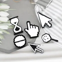 Europe And America New Style Brooch Cartoon Cute Creative Win System Mouse Button Prohibited Search Cursor Brooch