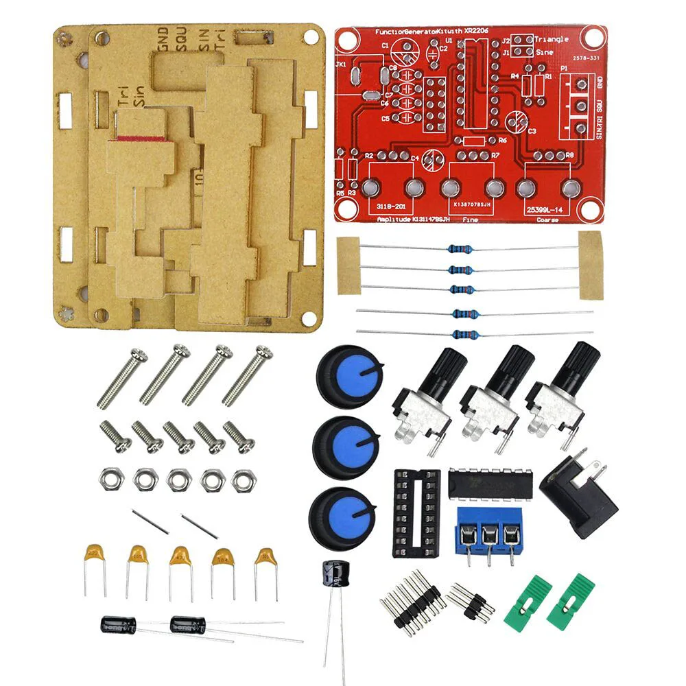 Функция генератор сигналов DIY Kit синус/треугольник/квадратный выход 1 Гц-1 МГц генератор сигналов Регулируемая амплитуда частоты XR2206 - Цвет: DIY kit