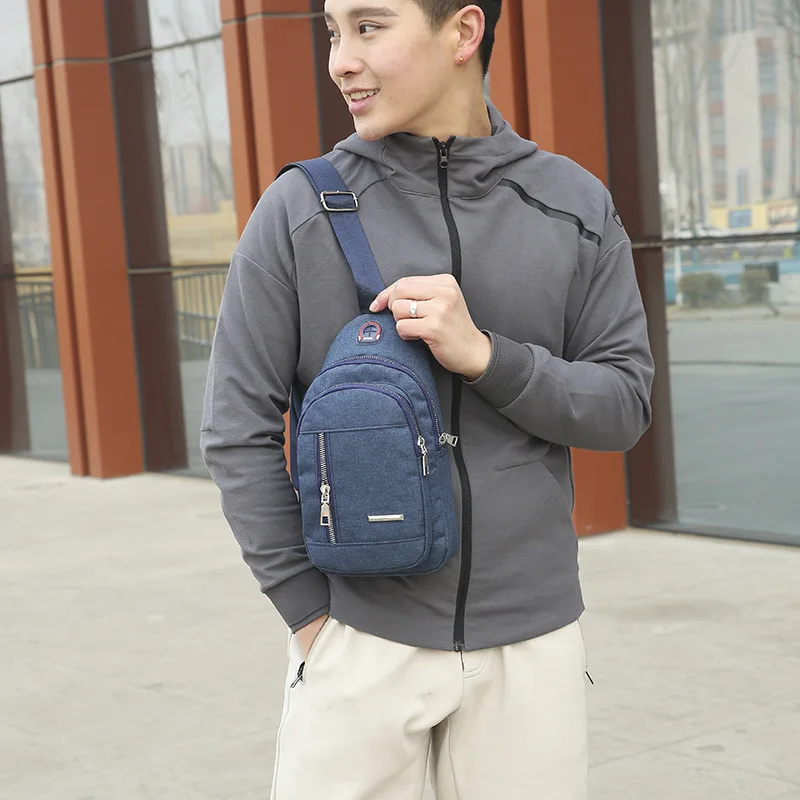 

New Style Men Chest Bag Shoulder Bag Spring Summer New Style Waterproof Nylon Zipper Shoulder Men's Bag
