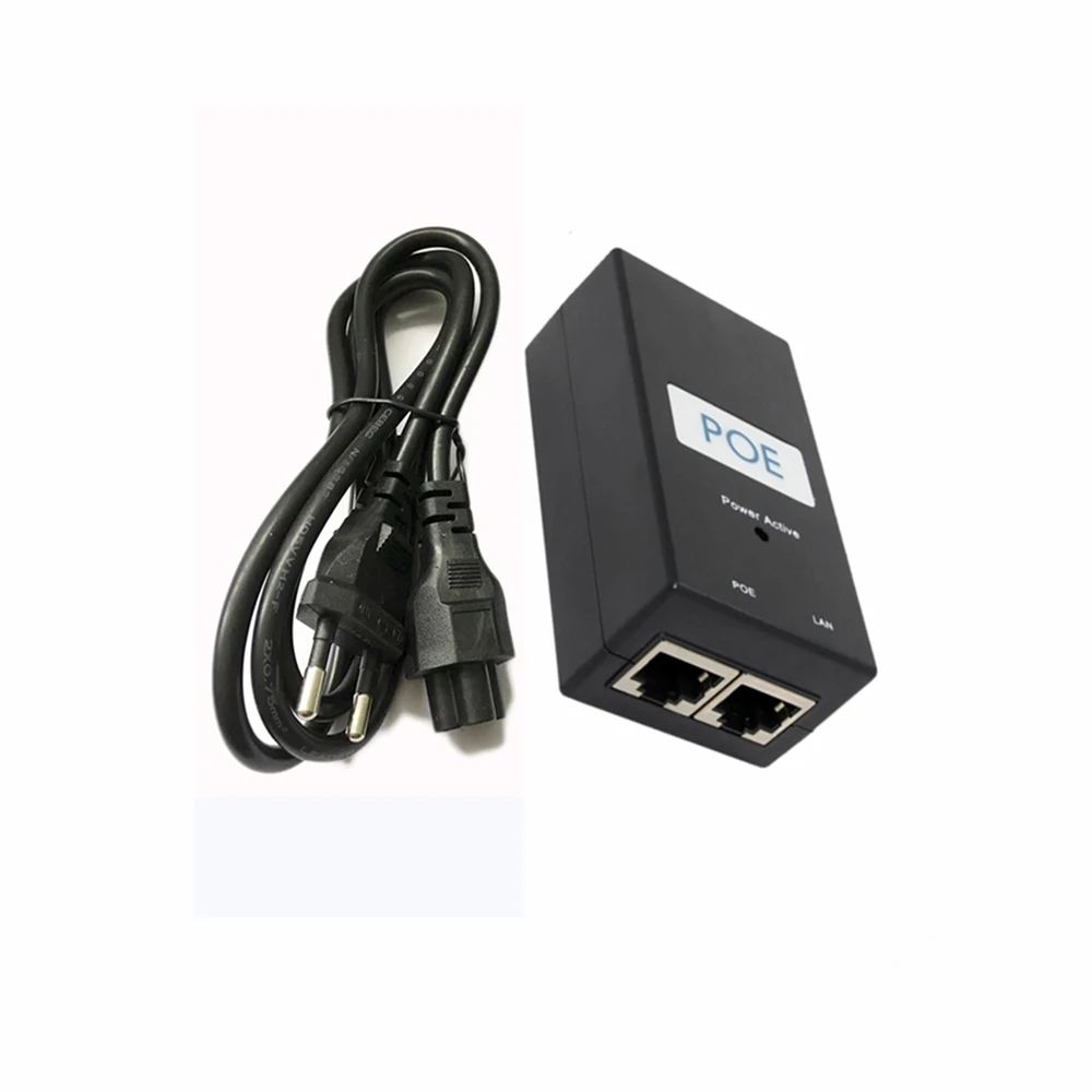 48V 0.5A источник питания от сети Ethernet 10/100 Мбит/с Выход Вход 100V-240V POE Мощность