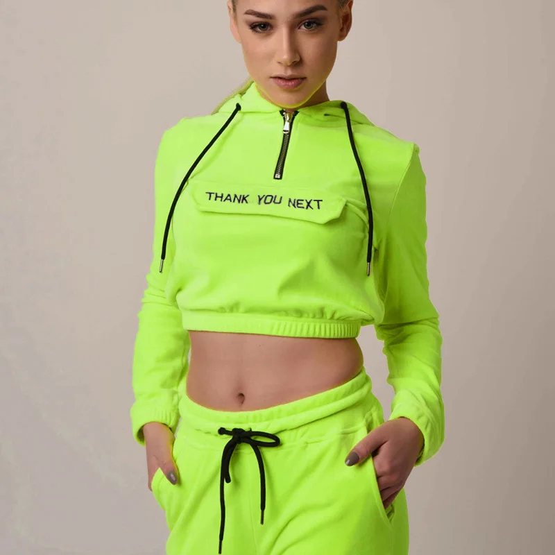 Green velour tracksuit womens Clearance