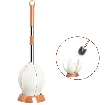 

Household Toilet Brush with Long Holder Set Creative Lotus WC Cleaning Bursh Decontamination Brush Home Clean Tools