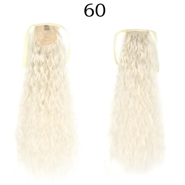 Corn Wavelength Ponytail Synthetic Fake Bandage Hair Extension Black-tailed Blond Girl Heat-resistant Ladies Special Extra Long P12/613