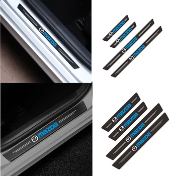 

4PCS Car Door Threshold Plate Anti-Scratch Carbon Fiber Sticker For Mazda Axela 2 3 5 6 CX-3 CX-5 CX-7 CX-9 MX-5 accessories