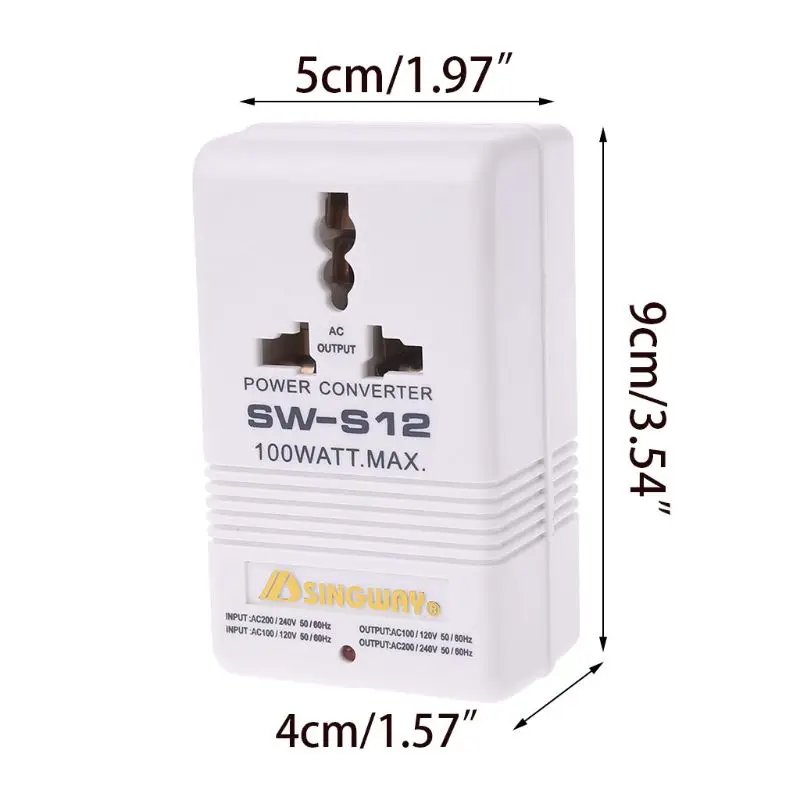 Professional Power Voltage Converter 220/240V To 110/120V Adapter