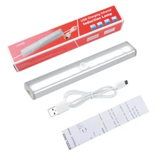 10-светодиодный USB Перезаряжаемый датчик движения Активированный ночной Светильник беспроводной светодиодный светильник под шкаф s для шкафа шкаф