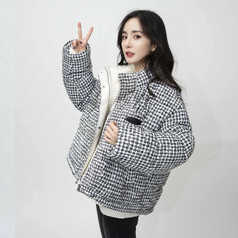 Plaid bubble coat Clearance