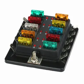 

4/6/10 Way Standard Blade LED Fuse Box Holder With Failure Light Car Marine For Car Auto Accessories Blade Fuse Box