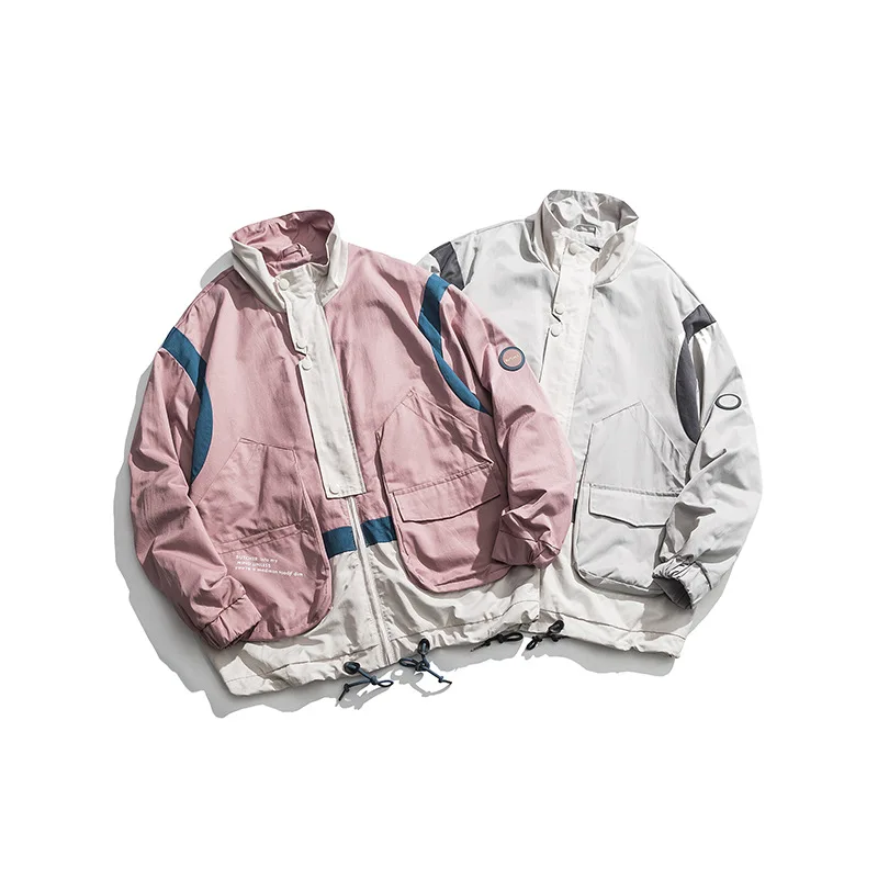 

2019 Autumn New Style Japanese-style Popular Brand Stand Collar Contrast Color Jacket Men's