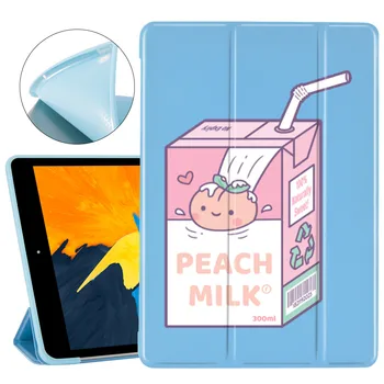 

For iPad Pro 11 2020 Funda Cute Milk iPad Cases Soft Silicone Back Coque Protective Covers iPad 7th Generation Case Mini 1 2 3