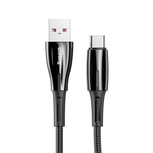 Black 100cm Baseus USB C type C кабель 5A Быстрая зарядка для huawei Lite Pro P20 P30 type-C кабель для передачи данных USB-C шнур для быстрой зарядки - Название цвета: Black 100cm