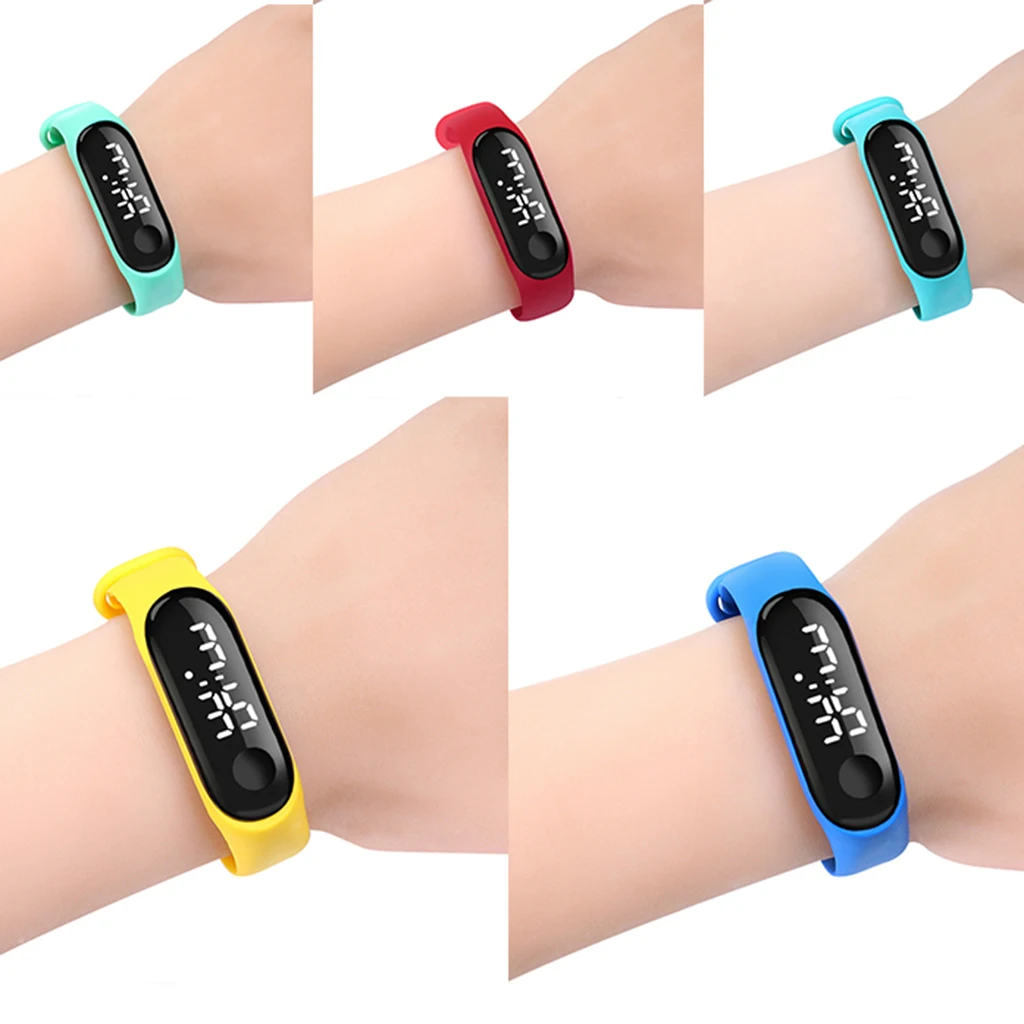 Unisex Silicone LED Digital Creative Touch Screen Sport Watch Bracelet Digital Wristwatches Adjustment Men/Women/Kids