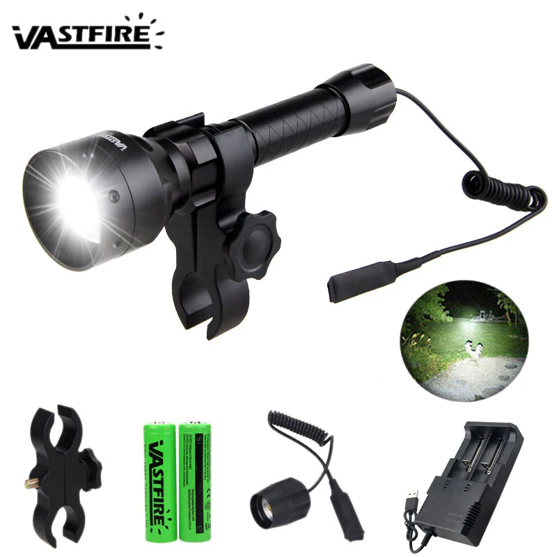 T50 white light Tactical Flashlight Long Range Most Powerful XP-E2 Zoomable Hunting Light Waterproof 18650 Rechargeable Torch