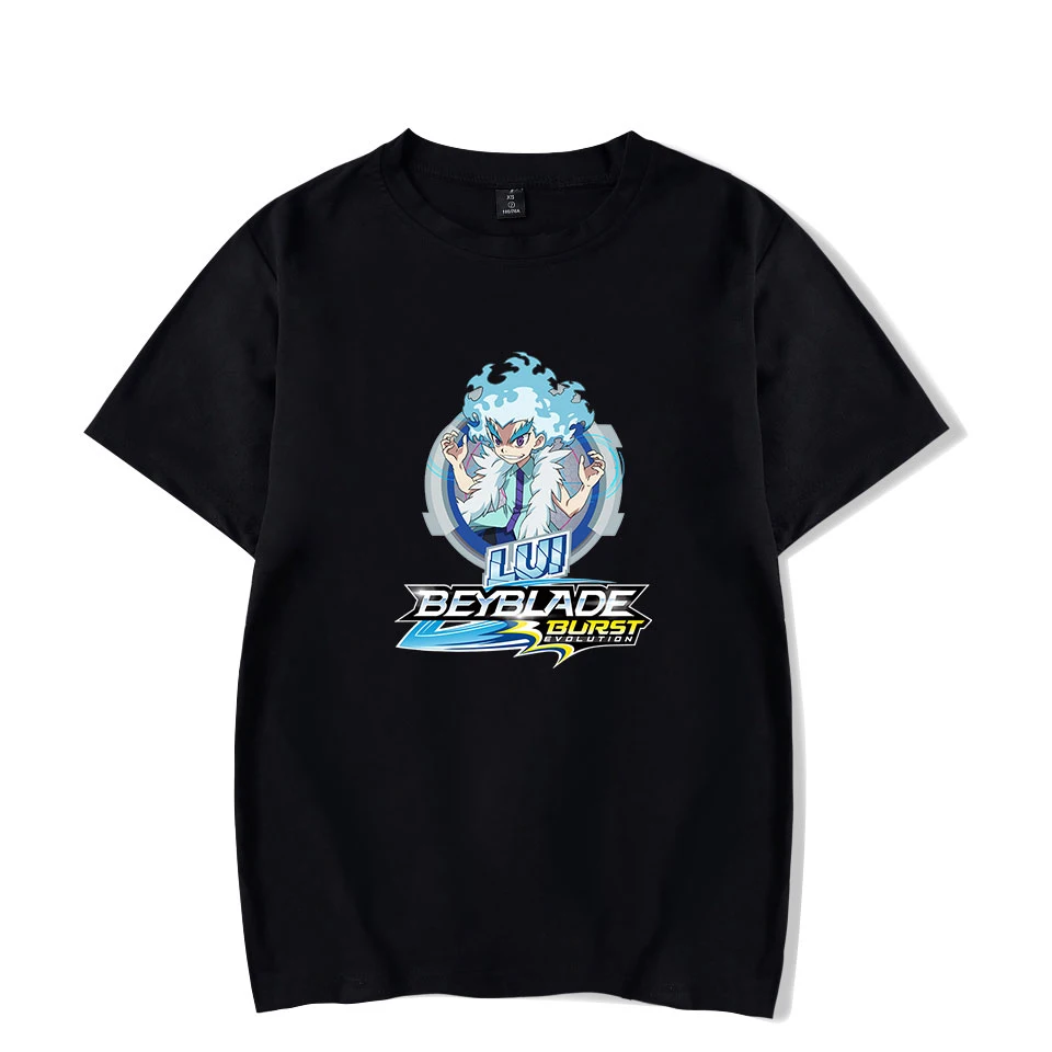 Летняя модная уличная футболка Beyblade Burst Evolution с принтом для мужчин/женщин, поп черная Повседневная футболка, тонкая XXS-4XL с короткими рукавами