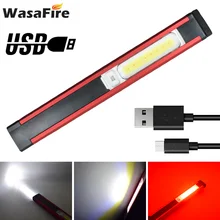 

Powerful COB LED Work Inspection Light USB Rechargeable Magnetic Hand Flashlight 5 Modes Waterproof Outdoor Camping Lanterna