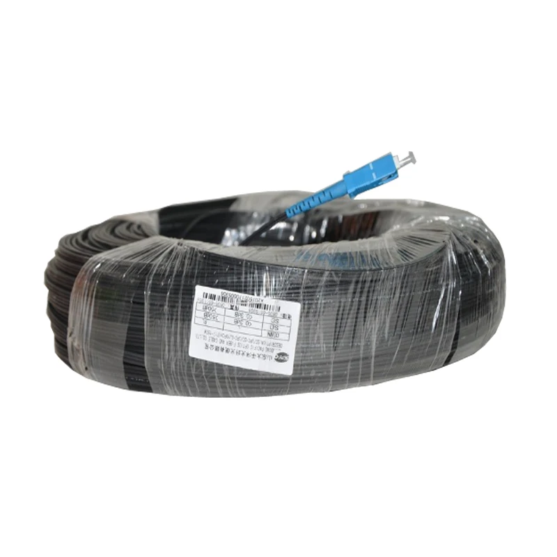Cable de fibra óptica para interiores, Cable de conexión FTTH SC de un solo núcleo, puente de cuero negro, alta calidad, envío gratis