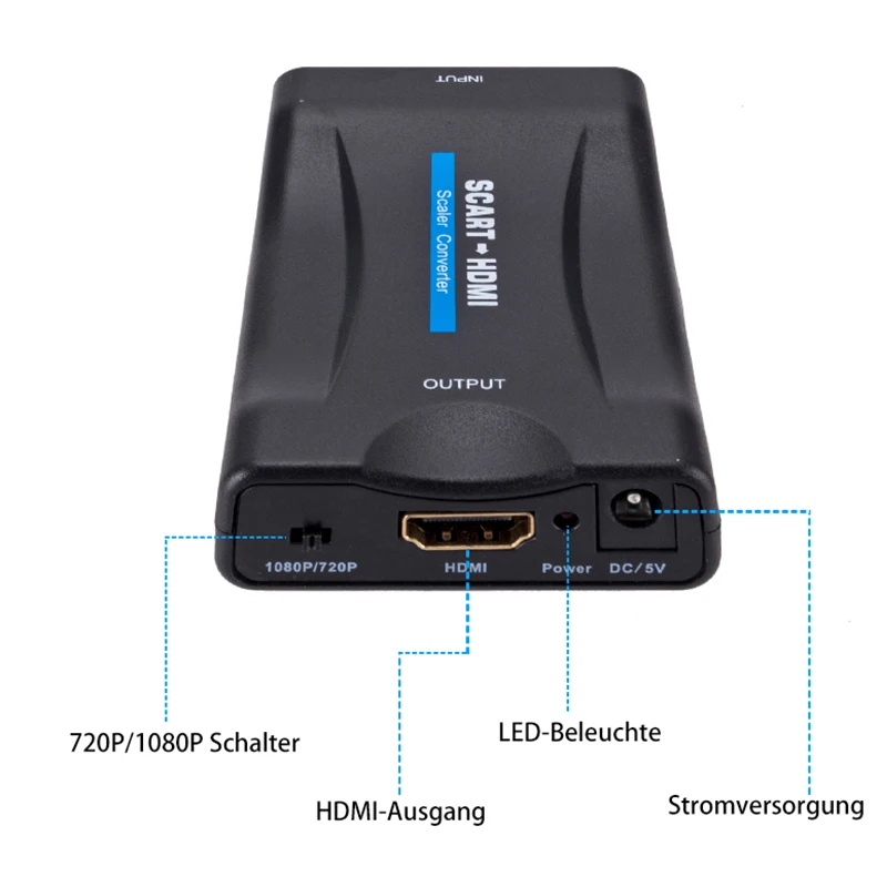  1080P SCART A HDMI Video Audio di Alto Livello Converter Adattatore per HD TV DVD per Sky Box STB N